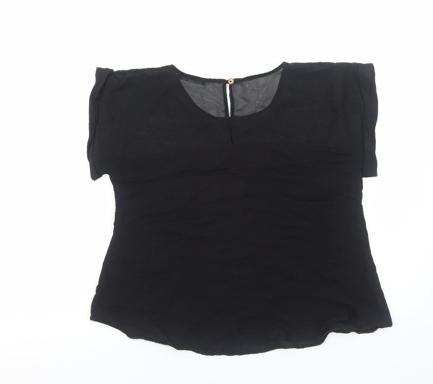 Womens UK Size 8 Atmosphere Black Basic T-Shirt