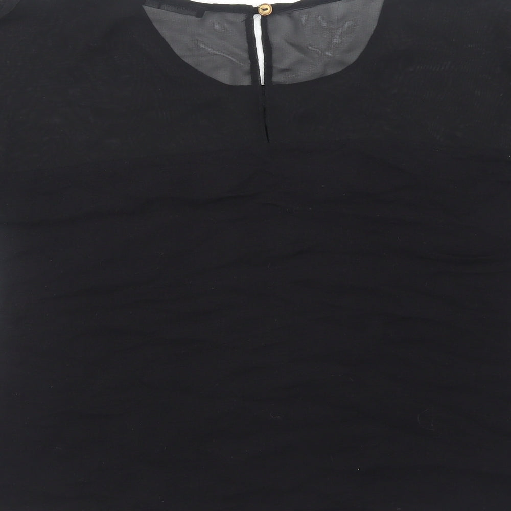 Womens UK Size 8 Atmosphere Black Basic T-Shirt