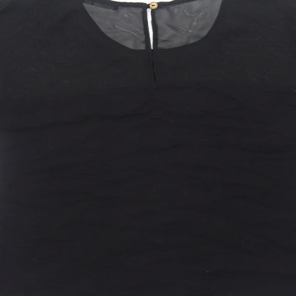 Womens UK Size 8 Atmosphere Black Basic T-Shirt