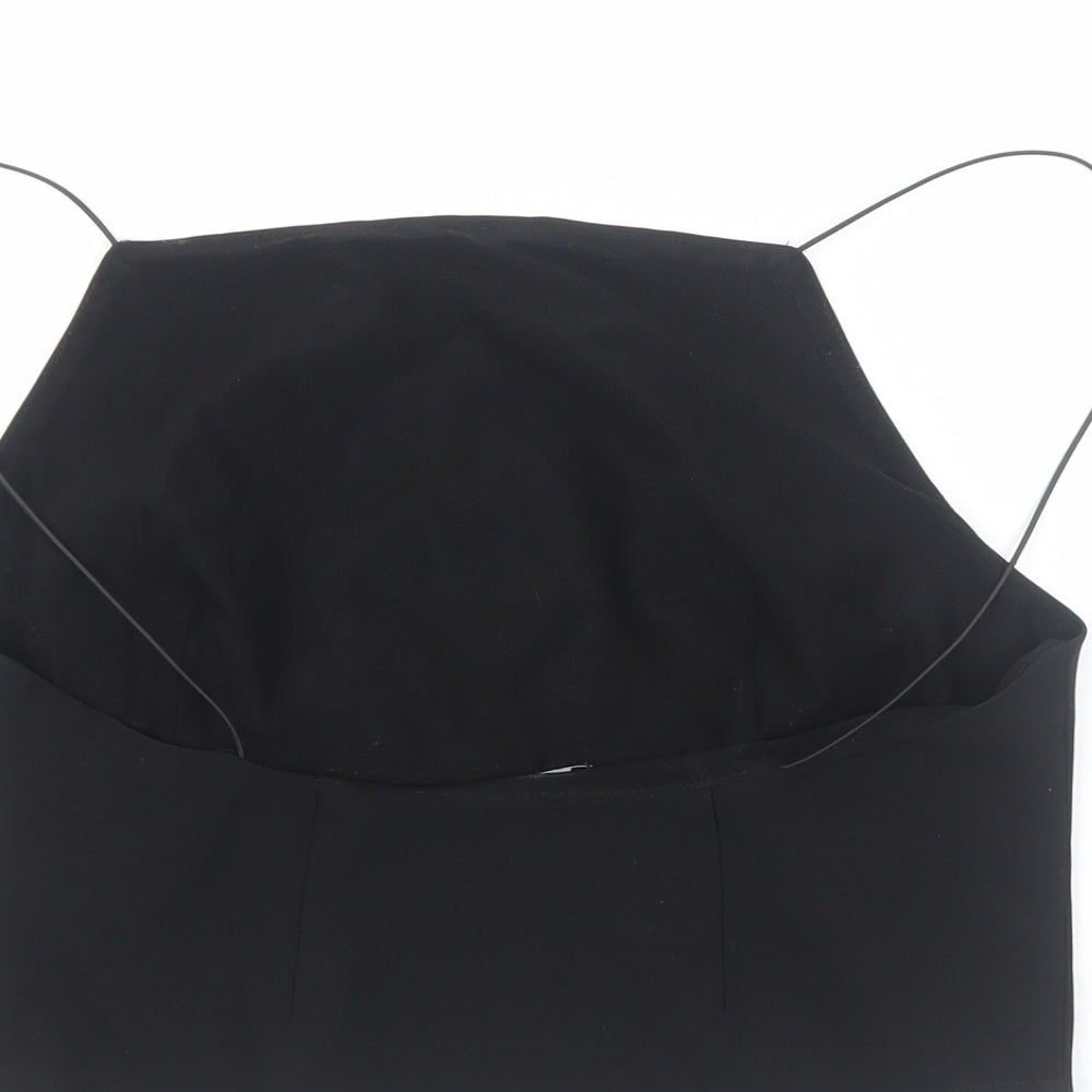 Womens UK Size M Urban Outfitters Black Cropped Tank