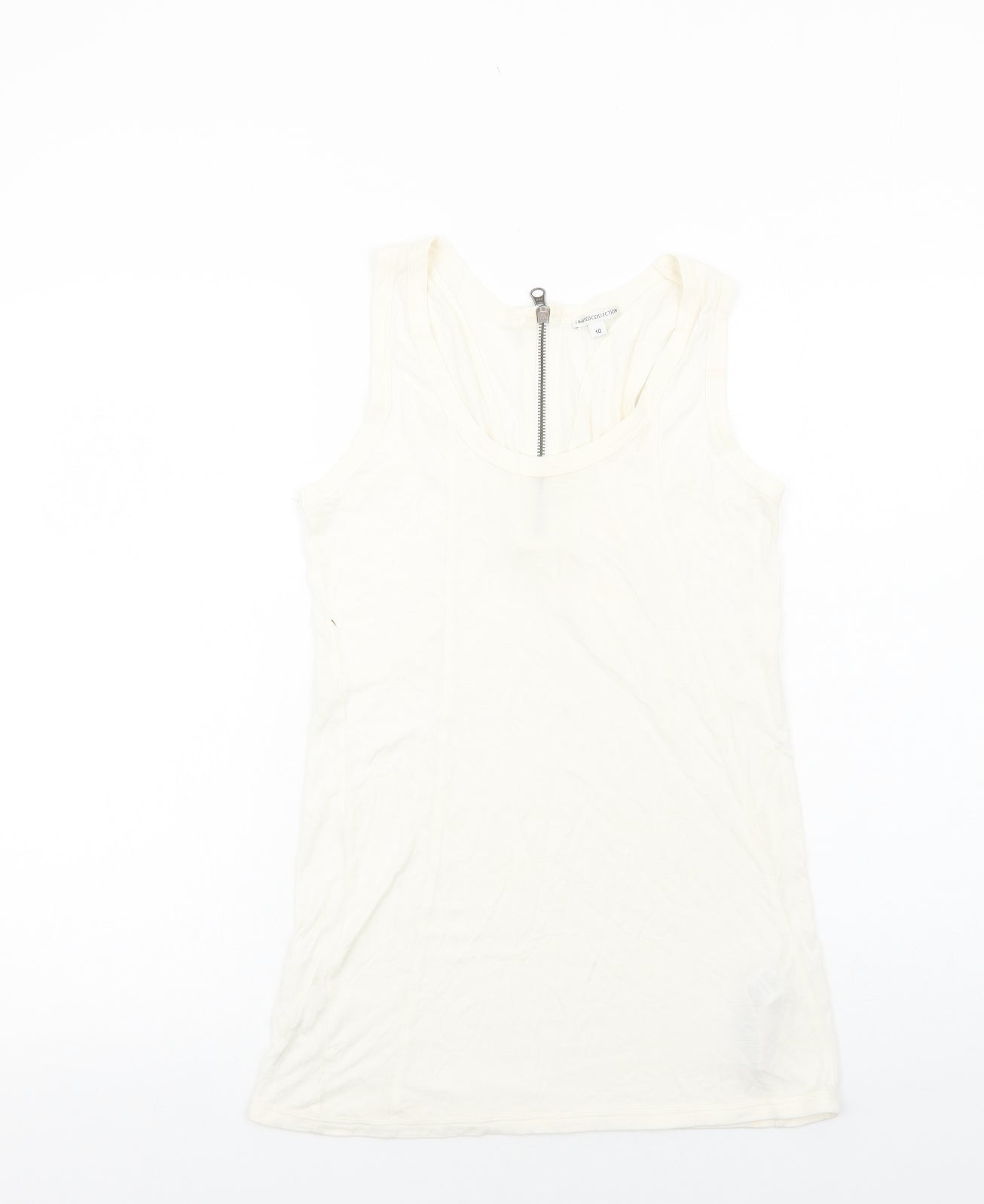 Womens UK Size 10 Marks and Spencer Ivory Basic Tank