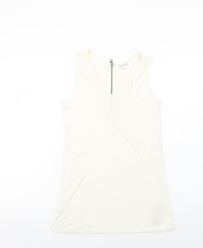 Womens UK Size 10 Marks and Spencer Ivory Basic Tank