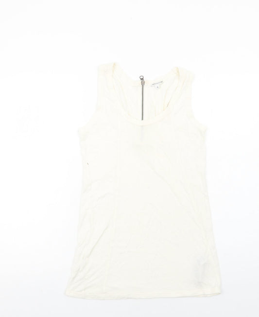 Womens UK Size 10 Marks and Spencer Ivory Basic Tank