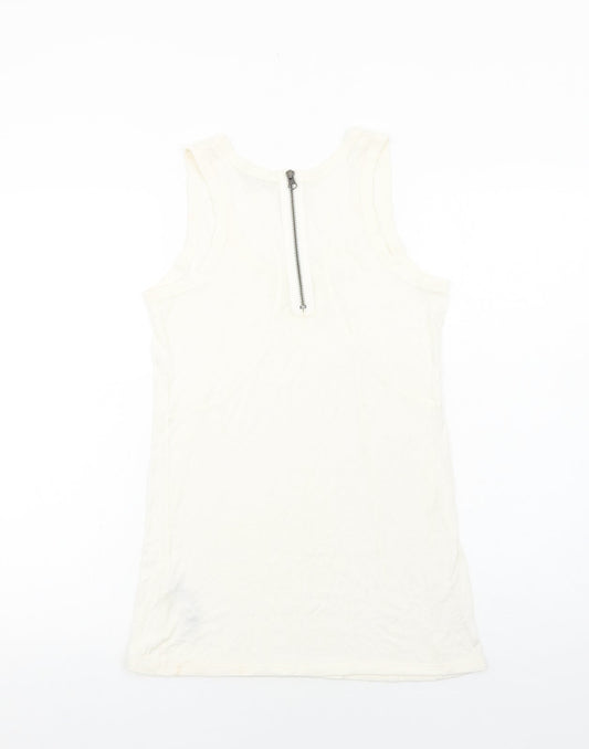 Womens UK Size 10 Marks and Spencer Ivory Basic Tank