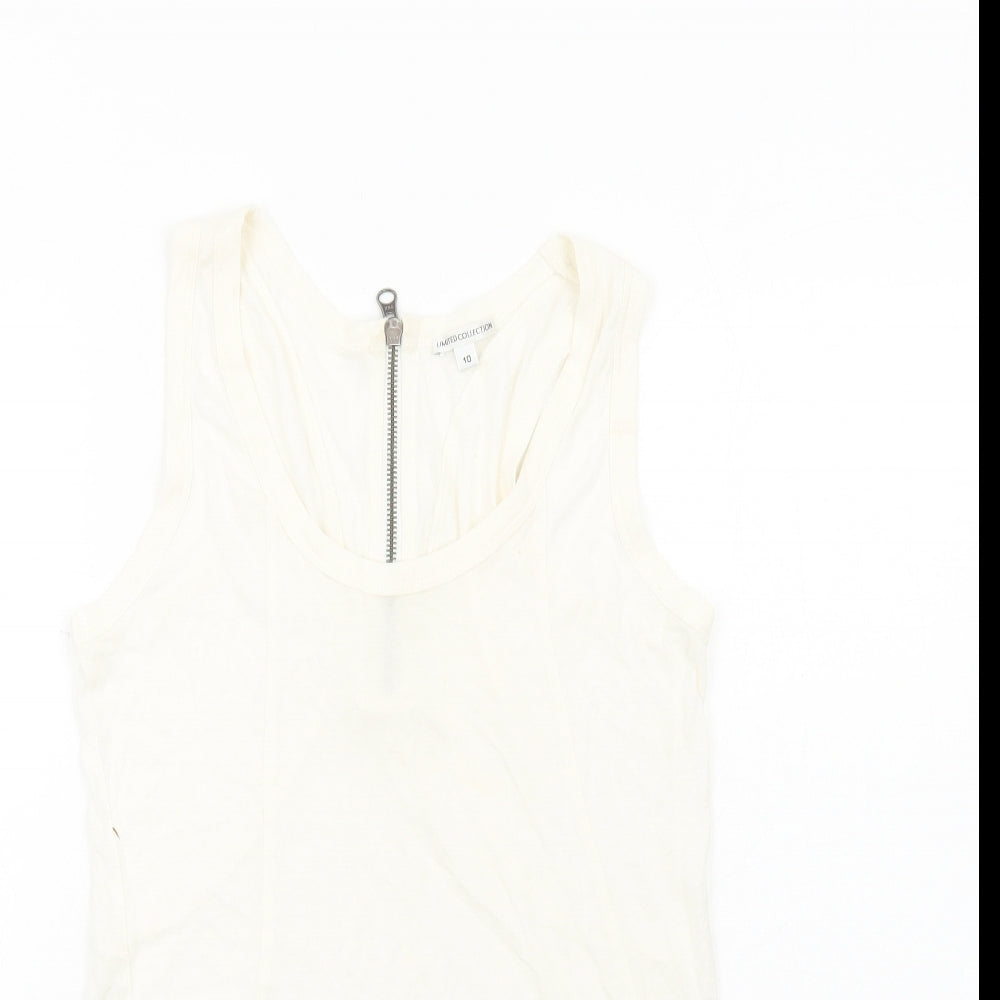 Womens UK Size 10 Marks and Spencer Ivory Basic Tank