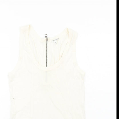 Womens UK Size 10 Marks and Spencer Ivory Basic Tank