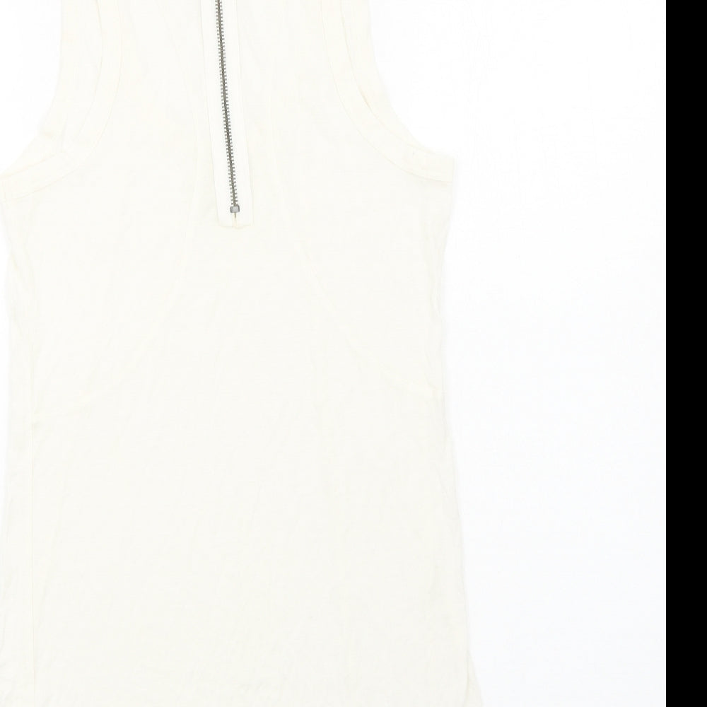 Womens UK Size 10 Marks and Spencer Ivory Basic Tank