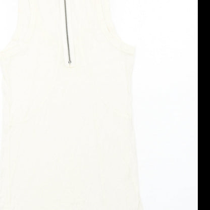 Womens UK Size 10 Marks and Spencer Ivory Basic Tank