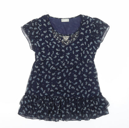 Womens UK Size M Wallis Blue Basic Blouse
