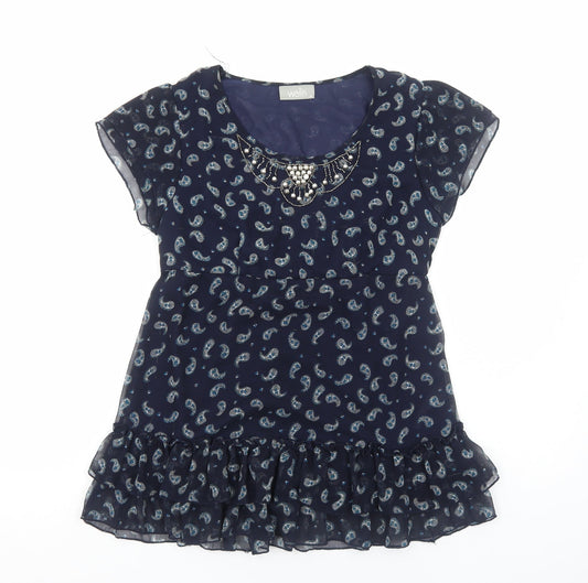 Womens UK Size M Wallis Blue Basic Blouse