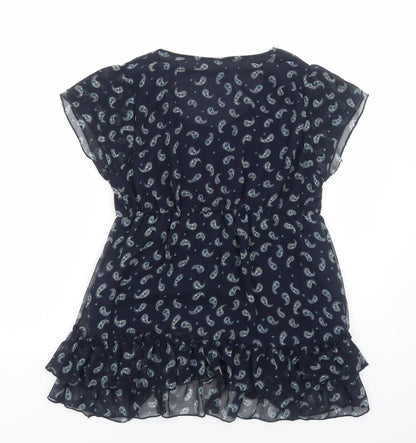 Womens UK Size M Wallis Blue Basic Blouse