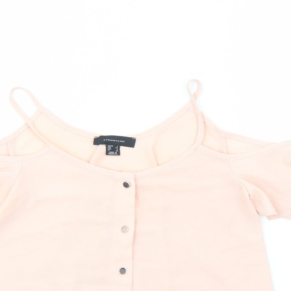 Primark Womens Pink Polyester Basic Blouse Size 6 Off the Shoulder