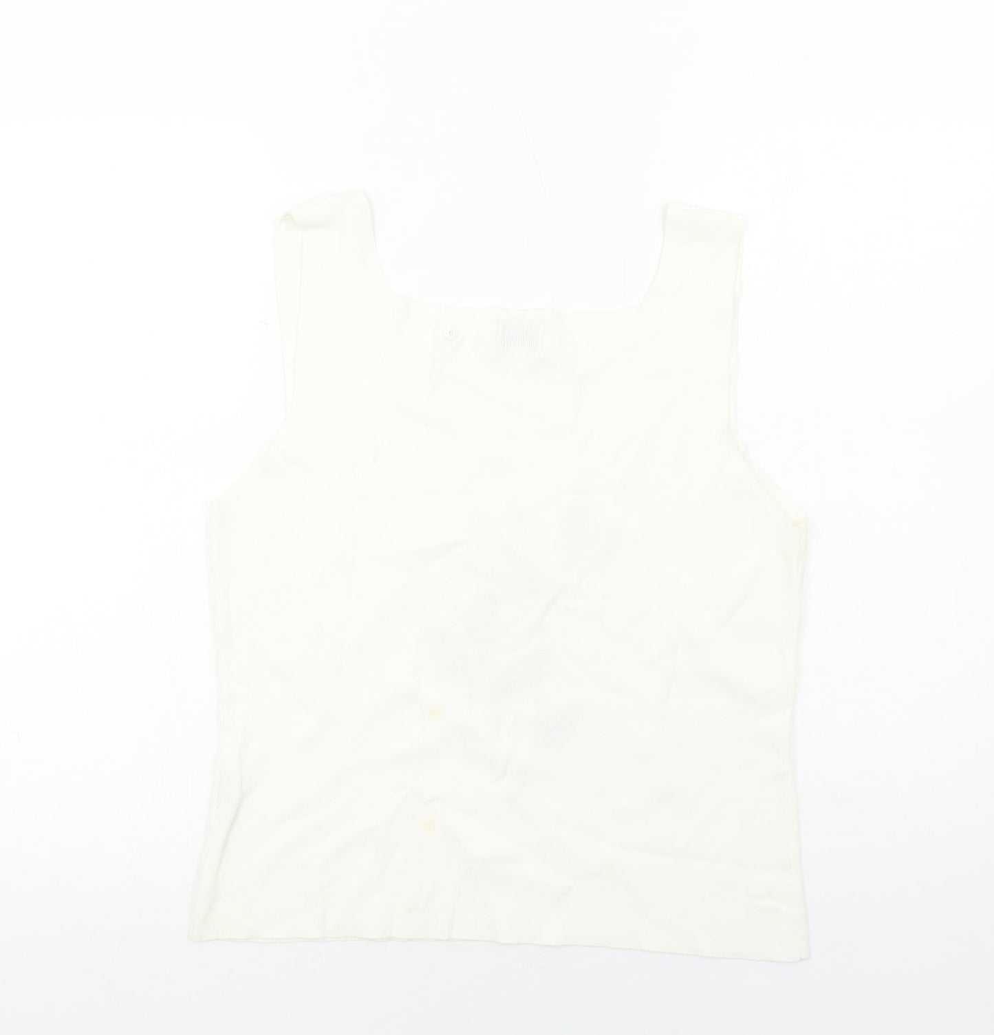 Medici Womens White Nylon Basic Tank Size XL Round Neck - Floral