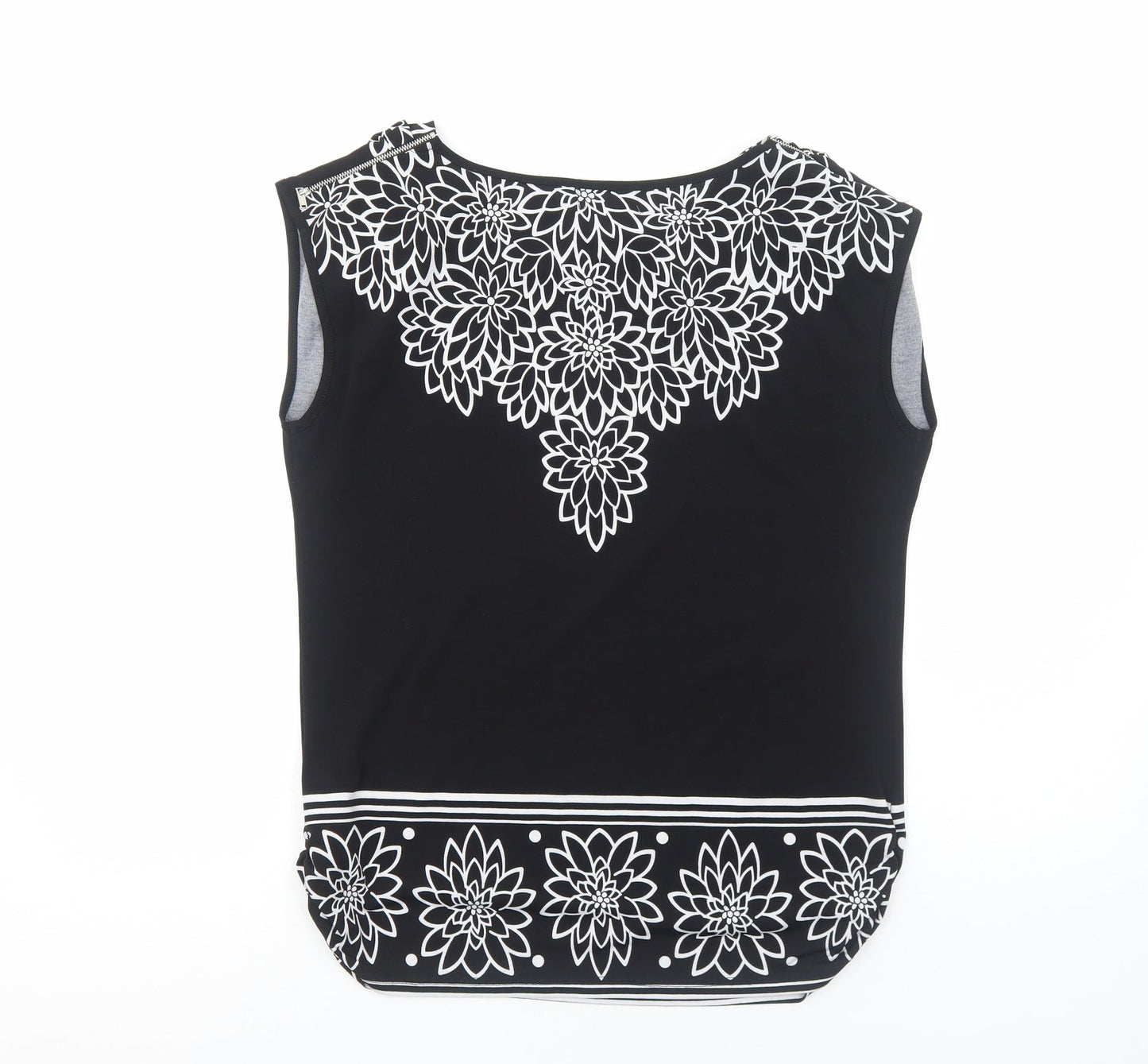 Womens UK Size 8 Apricot Black Basic Blouse
