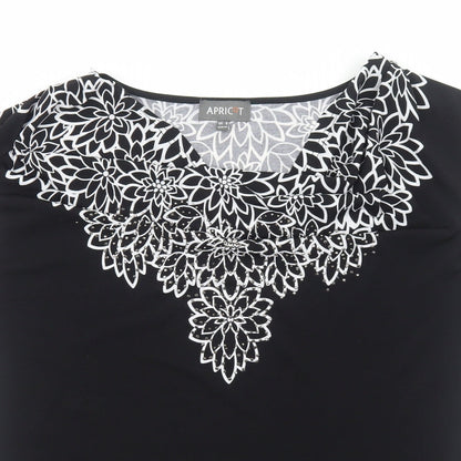 Womens UK Size 8 Apricot Black Basic Blouse