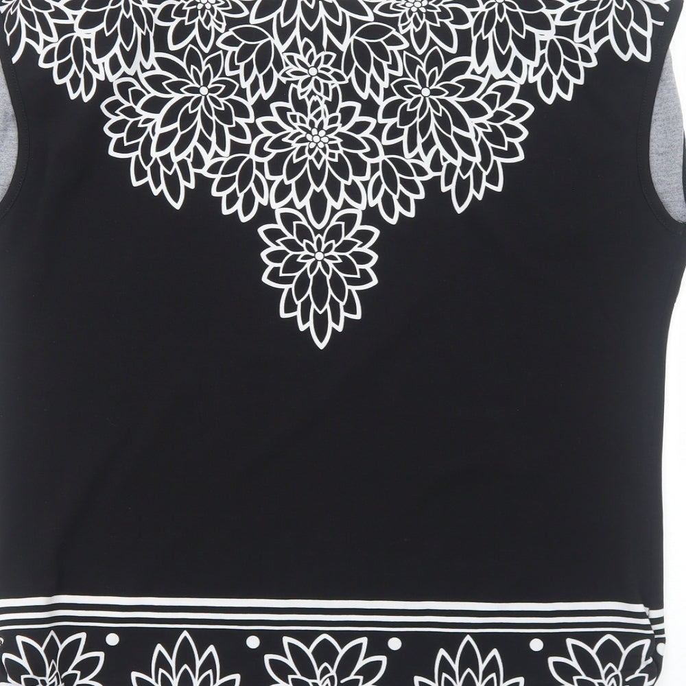 Womens UK Size 8 Apricot Black Basic Blouse