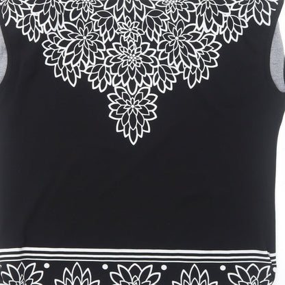 Womens UK Size 8 Apricot Black Basic Blouse