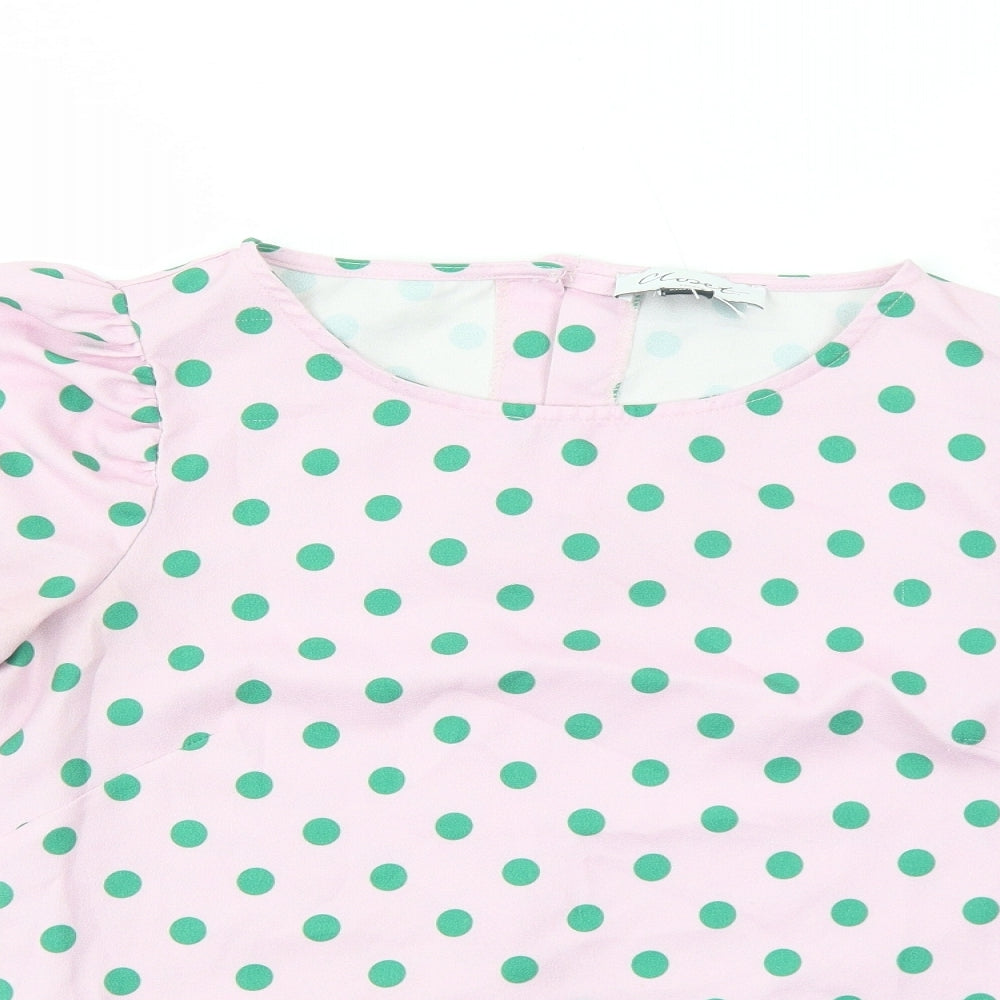 Womens UK Size 12 Closet Pink Basic T-Shirt