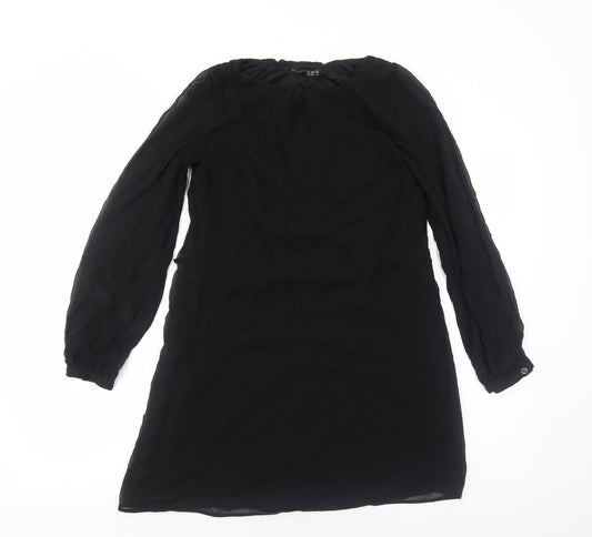 Primark Womens Black Polyester Shift Size 10 Boat Neck Pullover