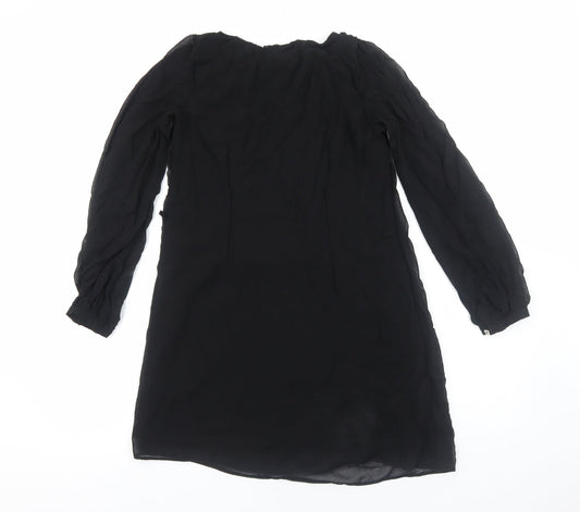 Primark Womens Black Polyester Shift Size 10 Boat Neck Pullover