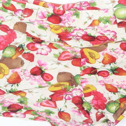 Papaya Womens White Floral Viscose Basic Shorts Size 8 Regular Zip