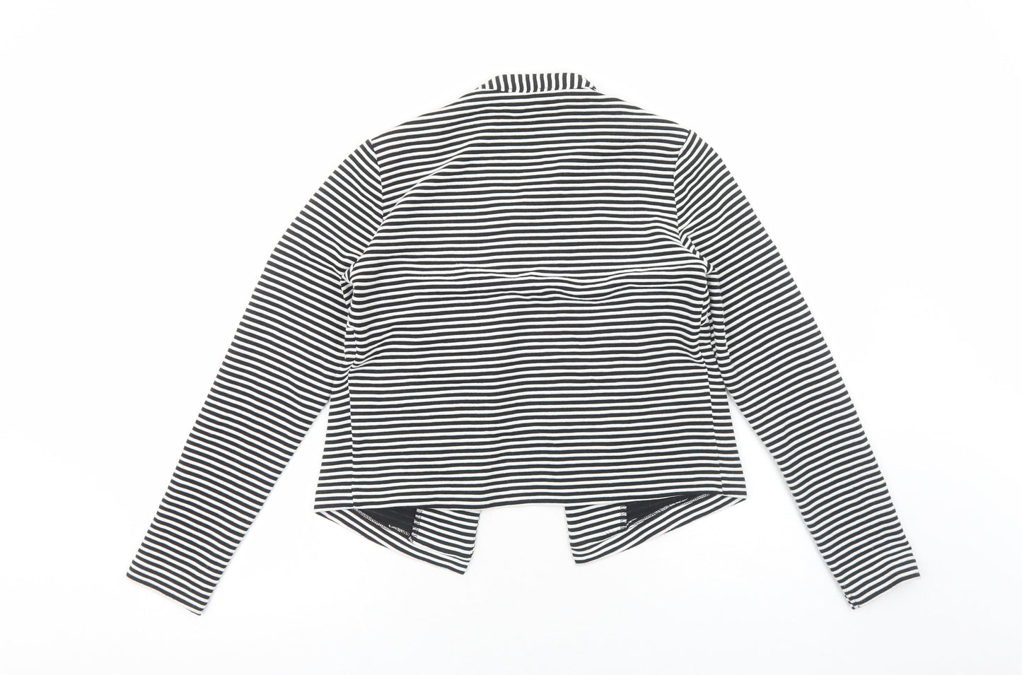 Papaya Womens Black V-Neck Striped Viscose Cardigan Jumper Size 10