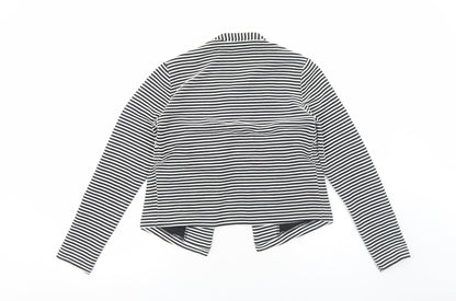 Papaya Womens Black V-Neck Striped Viscose Cardigan Jumper Size 10