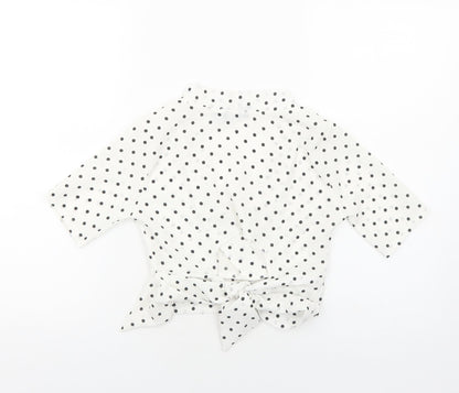 Womens UK Size 6 PRETTYLITTLETHING White Cropped Blouse