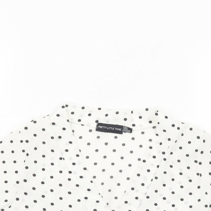 Womens UK Size 6 PRETTYLITTLETHING White Cropped Blouse