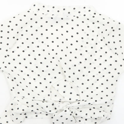 Womens UK Size 6 PRETTYLITTLETHING White Cropped Blouse