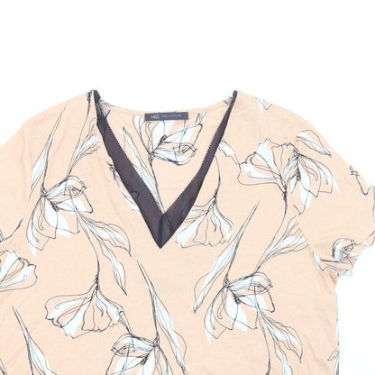 Womens UK Size 12 Marks and Spencer Pink Basic Blouse