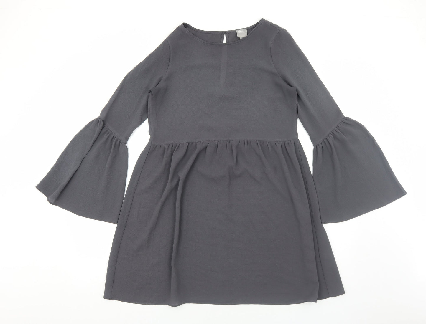ASOS Womens Grey Polyester A-Line Size 8 Round Neck Pullover