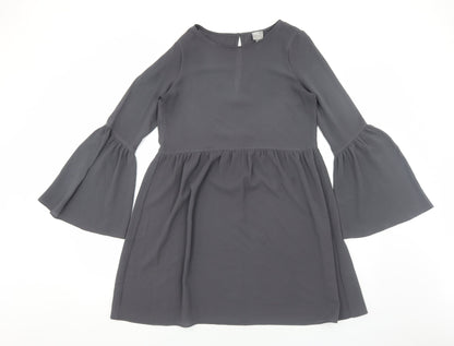 ASOS Womens Grey Polyester A-Line Size 8 Round Neck Pullover