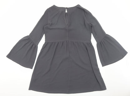 ASOS Womens Grey Polyester A-Line Size 8 Round Neck Pullover