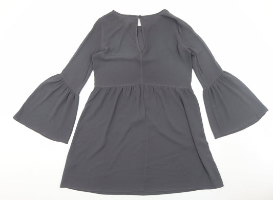 ASOS Womens Grey Polyester A-Line Size 8 Round Neck Pullover