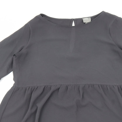 ASOS Womens Grey Polyester A-Line Size 8 Round Neck Pullover