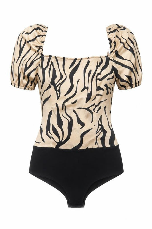 Womens UK Size 8 Quiz One-Piece Beige Bodysuit