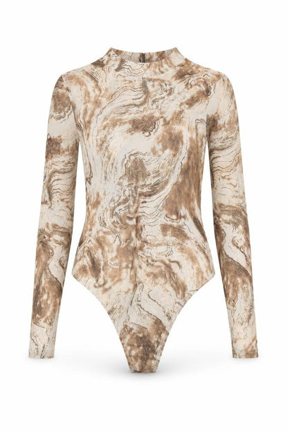 Womens UK Size S SheIn One-Piece Beige Bodysuit