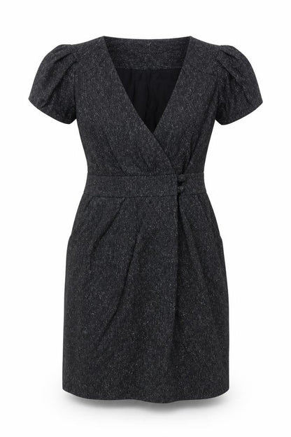 Great Plains Womens Grey Wool A-Line Size S V-Neck Pullover
