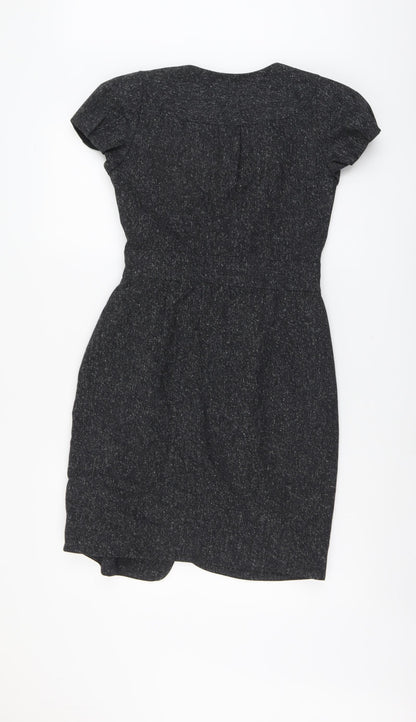 Great Plains Womens Grey Wool A-Line Size S V-Neck Pullover