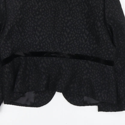 Per Una Womens Black Geometric Polyester Jacket Blazer Size 14