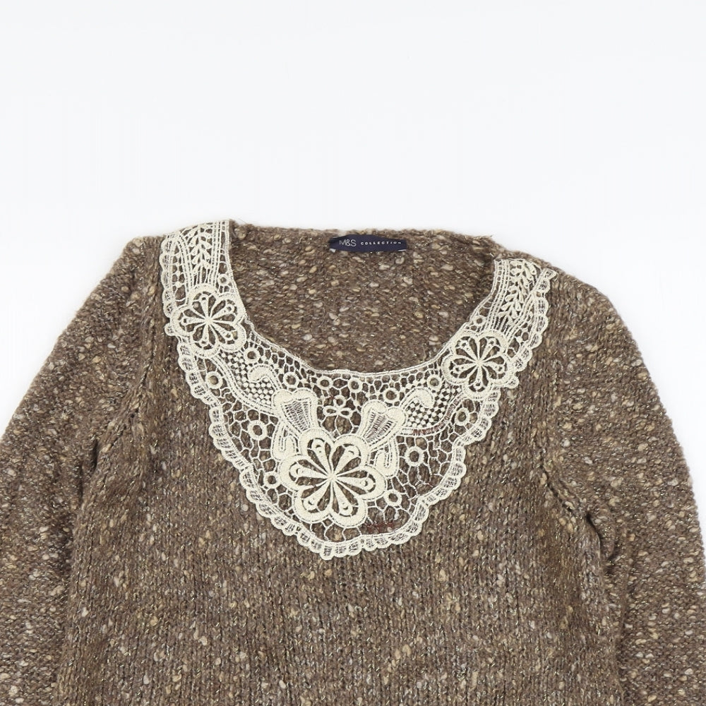Womens UK Size 8 Marks and Spencer Brown Pullover Jumper
