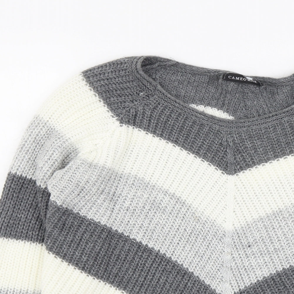 Womens UK Size M Cameo Rose Grey Pullover Jumper