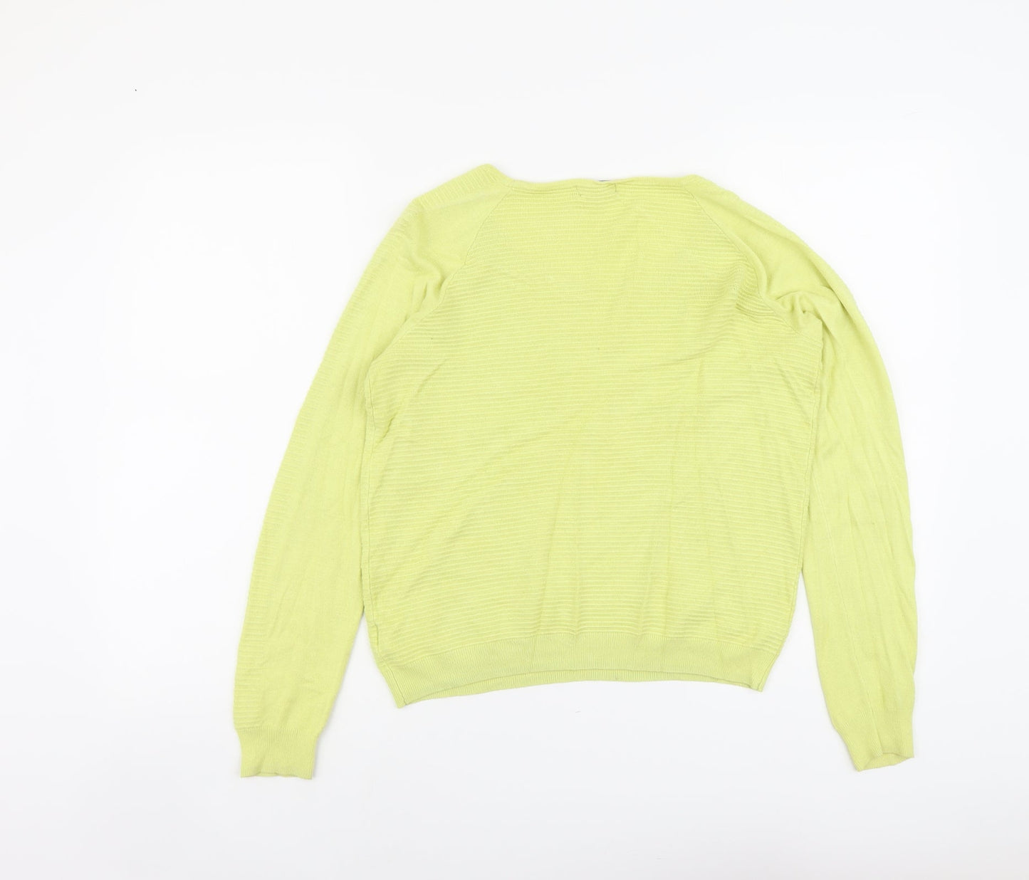 F&F Womens Green Round Neck Viscose Pullover Jumper Size 12