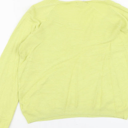 F&F Womens Green Round Neck Viscose Pullover Jumper Size 12