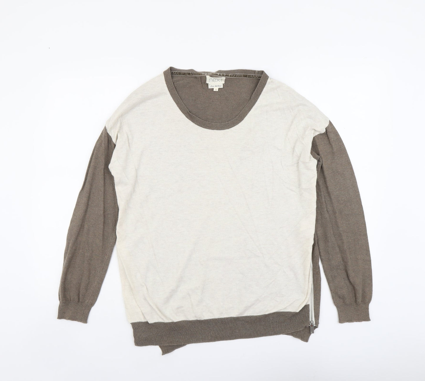 Womens UK Size 10 NEXT Beige Pullover Jumper