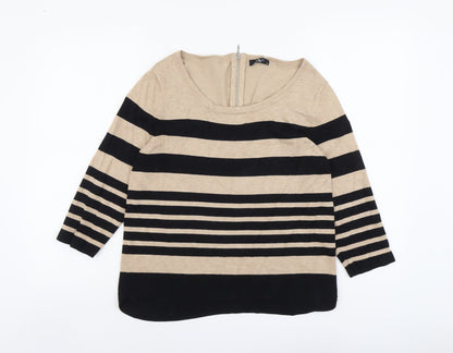 Womens UK Size 14 M&Co Beige Pullover Jumper