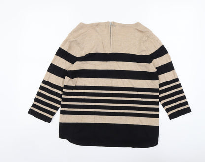 Womens UK Size 14 M&Co Beige Pullover Jumper