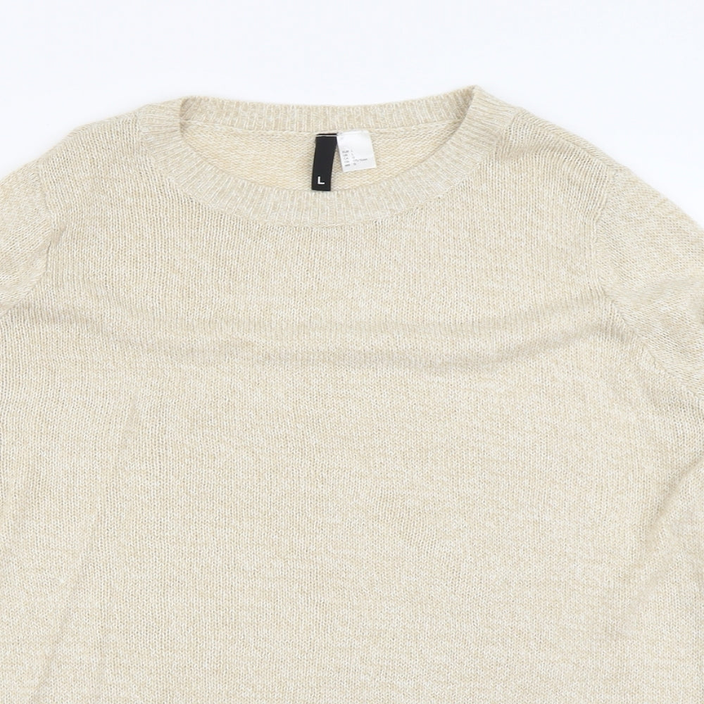Womens UK Size L H&M Beige Pullover Jumper