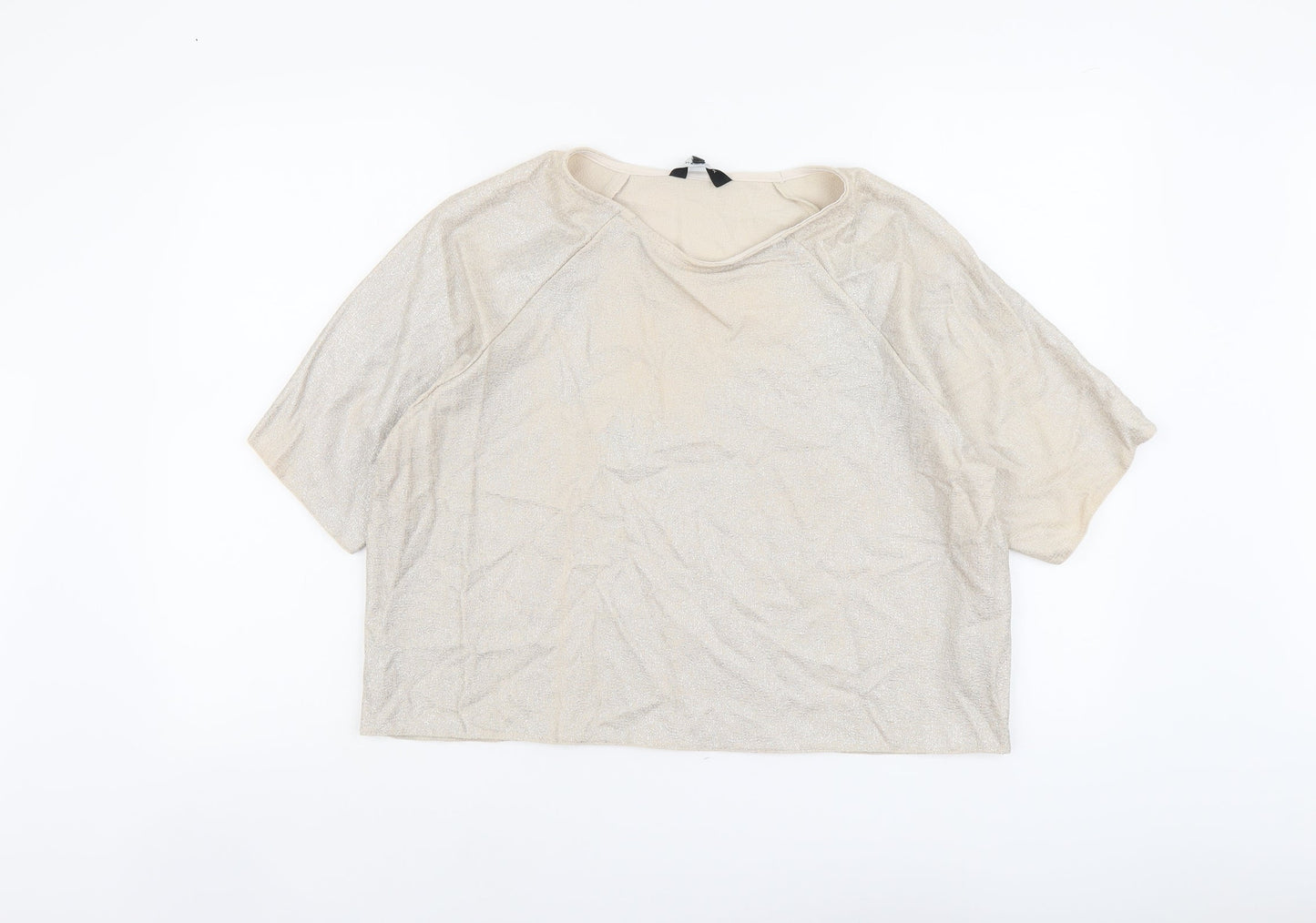 Womens UK Size 14 New Look Beige Basic T-Shirt